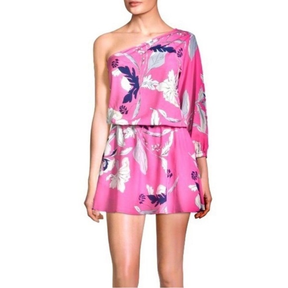 Yumi Kim One Shoulder Floral Dress Eastern Garden Pink Size Small - Picture 3 of 8